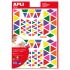 Apli Gomets Triangulares Removibles - Tamaños Surtidos - 648 Gomets por Bolsa - Desarrollo de Habilidades y Creatividad - Colores: Verde, Naranja, Rosa, Azul, Rojo, Lila y Amarillo