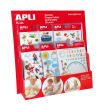 Apli Expositor Gomets Tematicos - Tamaño Mostrador - 60 Bolsas Incluidas - Temas Variados - Colorido