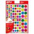 Apli Gomets Redondos Adhesivo Permanente - Ø 10mm, Ø 14mm y Ø 20mm - 624 Gomets por Bolsa - Colores Metalizados - Desarrollo de Habilidades Creativas y Psicomotricidad Fina - Adhesivo Base Agua - Libre de Disolventes