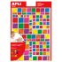 Apli Gomets Cuadrados Adhesivo Removible - Tamaños Surtidos - Acabado Metalizado - 732 Gomets por Bolsa - Desarrollo de Habilidades y Creatividad - Normas de Calidad y Seguridad - Colores Surtidos