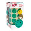 Apli Gomets Cara Feliz Verdes Ø 20mm - Adhesivo Removible - 900 Gomets por Rollo - Ideal para Motivar y Premiar a los Niños