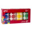 Apli Gomets Redondos Ø 33mm - Pack de 4 Rollos con 2832 Gomets - Adhesivo Permanente - Ideal para Desarrollar Habilidades en Guarderias