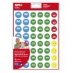 Apli Gomets Cara Feliz Ii - 576 Gomets por Bolsa - 4 Estilos de Cara Diferentes - Motivan y Premian a los Niños - Enseñan a Expresar Sentimientos - Adhesivo Base Agua - Libre de Disolventes
