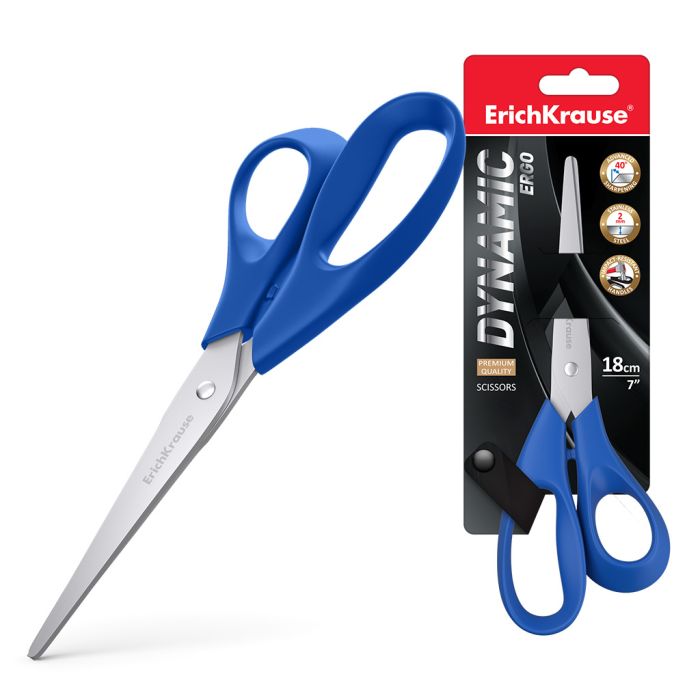 Erichkrause Tijeras Dynamic - Cuchillas de Acero Inoxidable - Afilado Doble Avanzado - Resistente a La Corrosion - Mangos Ergonomicos - Color Variado