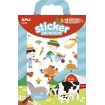 Apli Juego de Pegatinas de Papel Granja - 2 Escenarios 45x20cm - 42 Gomets Removibles - Formato Reducido con Cajita Asa - Ideal para Niños 3+ - Colorido