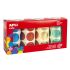 Apli Gomets Redondos Metalizados Ø 33mm - Pack de 4 Rollos (Amarillo, Azul, Rojo y Verde) - 2256 Gomets en Total - Hojas Pretroqueladas para Facil Separacion