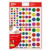Apli Gomets Hexagonales Removibles - 3 Tamaños Surtidos - 624 Gomets por Bolsa - Desarrollo de Habilidades y Creatividad - Colores: Verde, Amarillo, Lila, Rojo, Naranja, Rosa y Azul