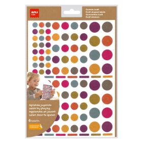Apli Gomets Redondos Adhesivo Permanente - Ø 10mm, Ø 14mm y Ø 20mm - 624 Gomets por Bolsa - Desarrollo de Habilidades y Creatividad - Colores Colores