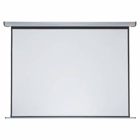 Nobo Pantalla de Proyeccion Electrica para Pared 2400 × 1800mm - Montaje en Pared - Control Remoto - Superficie Blanca Mate - Color Blanco