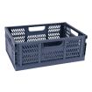 Apli Up North Caja de Plastico Plegable y Apilable - Tamaño 430x290x160mm - Ideal para Herramientas, Juguetes, Colada etc... - Color Azul Grisaceo