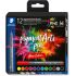 Staedtler 371 Pack de 12 Rotuladores Punta de Pincel Suave - Colores Vivos y Brillantes - No Amarillea con el Paso del Tiempo - Nueva Tinta Multi Ink - Pigmentos de Primera Calidad - Colores Surtidos
