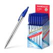 Erichkrause Boligrafo Automatico R-301 Classic Matic 10 - Punta Estandar de 10mm - Tinta de Secado Rapido - Cuerpo Hexagonal Transparente - Color Azur