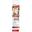Edding 1340 Brush Pack de 4 Rotuladores - Punta Pincel Flexible - Trazo 1-3mm - Tinta con Base de Agua - Colores Oro, Negro, Gris y Albaricoque