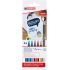 Edding 1340 Brush Pack de 6 Rotuladores - Punta Pincel Flexible - Trazo 1-3mm - Tinta con Base de Agua - Colores Oro, Rojo, Azul, Verde, Gris y Morado