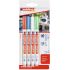 Edding 4085 Basicos Pack de 4 Rotuladores de Tiza Liquida - Punta Redonda - Trazo 1-3mm - Olor Neutro - Colores Blanco, Azul, Verde y Rojo