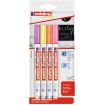 Edding 4085 Neon Pack de 4 Rotuladores de Tiza Liquida - Punta Redonda - Trazo 1-3mm - Olor Neutro - Colores Frambuesa, Amarillo, Naranja y Rosa Neon