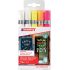 Edding 4095 Pack de 5 Rotuladores de Tiza Liquida - Punta Redonda - Trazo 2-3mm - Olor Neutro - Colores Blanco x2, Amarillo, Naranja y Rosa