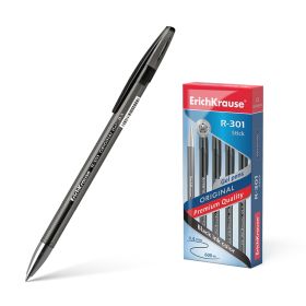 Erichkrause Boligrafo de Gel R-301 Original Gel 05 - Cuerpo Translucido en Colores Saturados - Punta de 05mm - Tinta de Gel de Secado Rapido - Color Negro