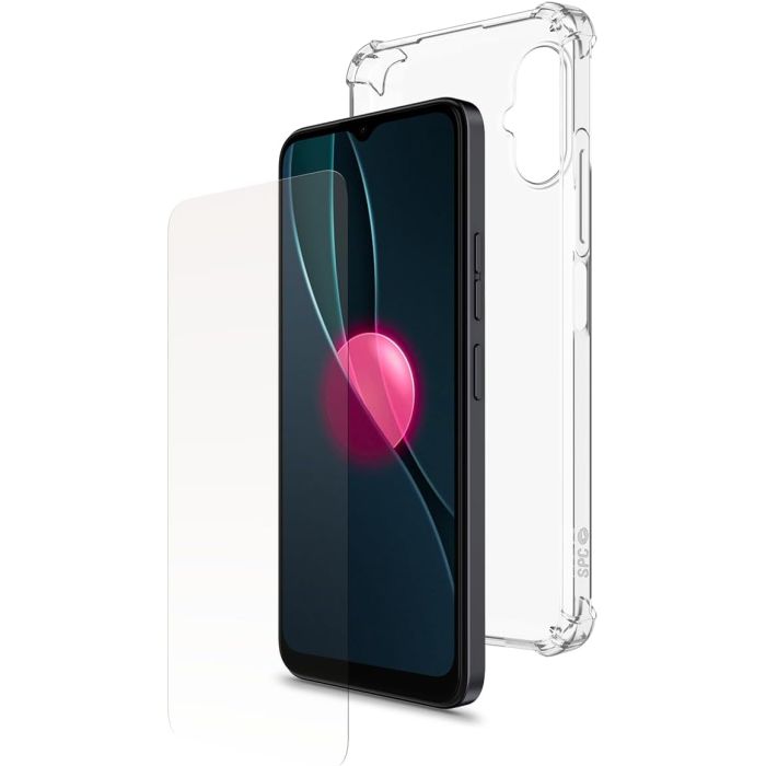 SPC Pack de Funda y Cristal Templado Compatible con SPC Discovery de 6.5" - Carcasa Extrarresistente - Proteccion contra Arañazos - Diseño Transparente - Color Negro
