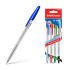 Erichkrause Pack de 4 Boligrafos R-301 Classic Stick 1.0 - Cuerpo Transparente Hexagonal - Punta de 1.0mm - Tinta de Secado Rapido - Color Azul