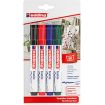 Edding 4500 Pack de 4 Rotuladores Permanentes para Textil - Punta Redonda - Trazo 2-3mm - Olor Neutro - Secado Rapido - Colores Negro, Verde, Rojo y Azul