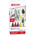 Edding 4500 Basicos Pack de 5 Rotuladores Permanentes para Textil - Punta Redonda - Trazo 2-3mm - Olor Neutro - Secado Rapido - Colores Negro, Verde, Amarillo, Rojo y Azul