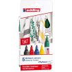 Edding 4500 Basicos Pack de 5 Rotuladores Permanentes para Textil - Punta Redonda - Trazo 2-3mm - Olor Neutro - Secado Rapido - Colores Negro, Verde, Amarillo, Rojo y Azul