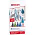 Edding 4500 Colores Frios Pack de 5 Rotuladores Permanentes para Textil - Punta Redonda - Trazo 2-3mm - Olor Neutro - Secado Rapido - Colores Negro, Azul, Azul Claro, Azul Oriental y Verde Claro