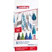 Edding 4500 Colores Frios Pack de 5 Rotuladores Permanentes para Textil - Punta Redonda - Trazo 2-3mm - Olor Neutro - Secado Rapido - Colores Negro, Azul, Azul Claro, Azul Oriental y Verde Claro