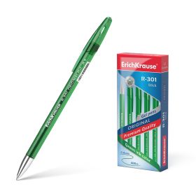 Erichkrause Boligrafo de Gel R-301 Original Gel 05 - Cuerpo Translucido en Colores Saturados - Punta de 05mm - Tinta de Gel de Secado Rapido - Color Verde
