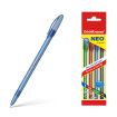 Erichkrause Pack de 4 Boligrafos Neo Original - Punta de Aguja Sofisticada Fine Tip - Cuerpo Redondo Translucido Mate - Tinta en Colores Azul, Negro, Rojo, Verde - Color Del Cuerpo Coincide con La Tinta
