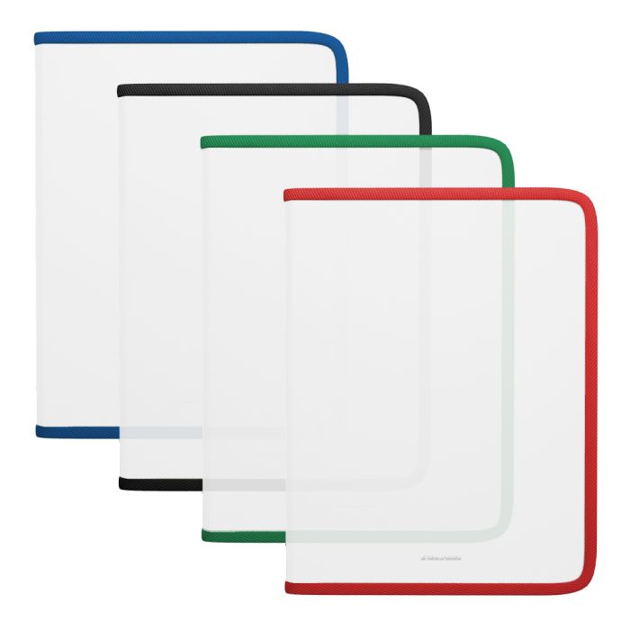 Erichkrause Pack de 4 Carpetas con Cremallera Matt Clear - A4+ - Color Rojo