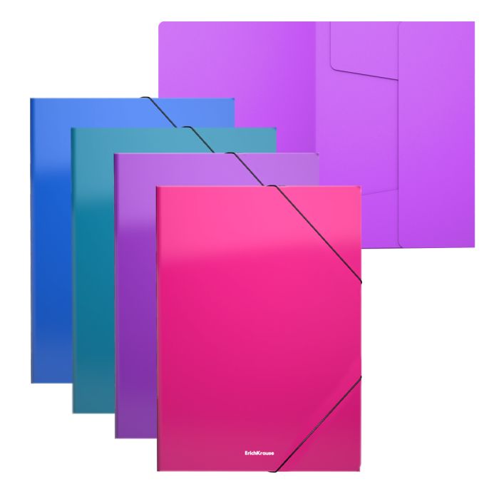 Erichkrause Pack de 4 Carpetas Solapas Matt Vivid - A4 - Colores Surtidos