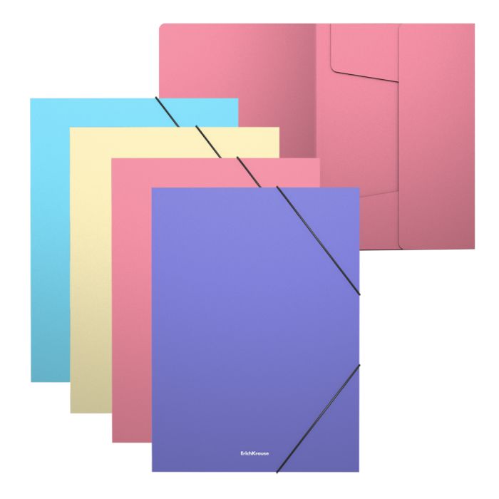 Erichkrause Pack de 4 Carpetas Solapas Matt Pastel - A4 - Colores Surtidos
