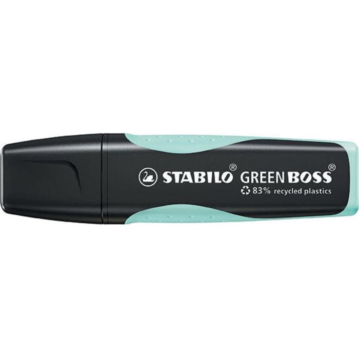 Stabilo Green Boss Pastel Marcador Fluorescente - Fabricado con un 83% de Plastico Reciclado - Trazo entre 2 y 5mm - Recargable - Color Toque de Turquesa