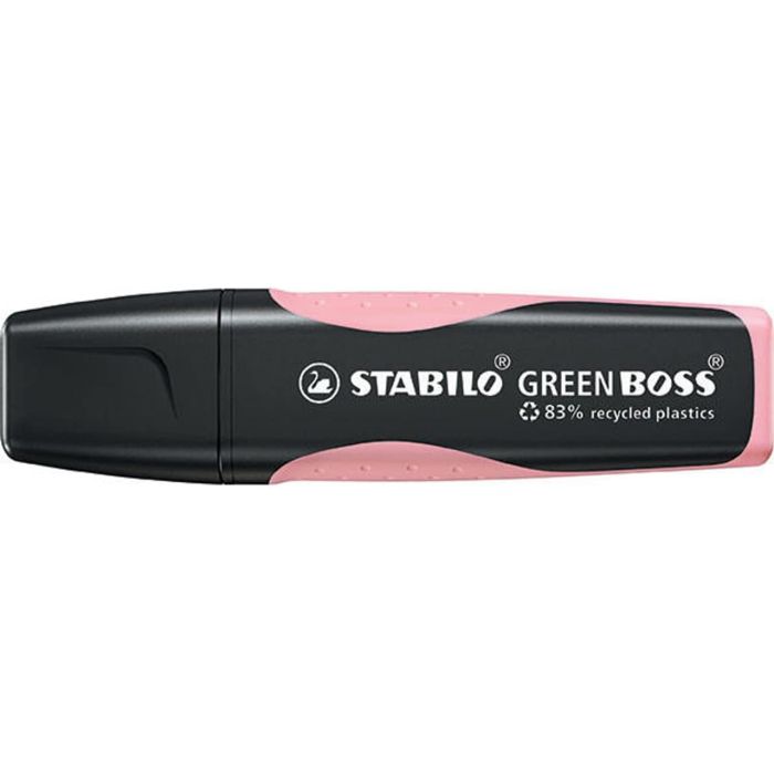 Stabilo Green Boss Pastel Marcador Fluorescente - Fabricado con un 83% de Plastico Reciclado - Trazo entre 2 y 5mm - Recargable - Color Rubor Rosa