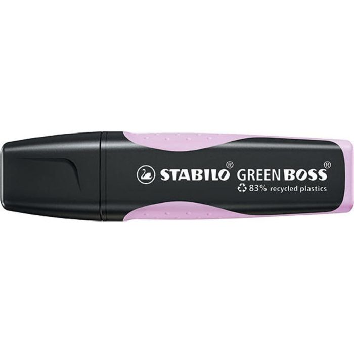 Stabilo Green Boss Pastel Marcador Fluorescente - Fabricado con un 83% de Plastico Reciclado - Trazo entre 2 y 5mm - Recargable - Color Brisa Violeta