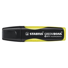 Stabilo Green Boss Marcador Fluorescente - Fabricado con un 83% de Plastico Reciclado - Trazo entre 2 y 5mm - Recargable - Color Amarillo