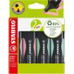 Stabilo Green Boss Pastel Pack de 4 Marcadores Fluorescentes - Fabricado con un 83% de Plastico Reciclado - Trazo entre 2 y 5mm - Recargable - Colores Surtidos Pastel