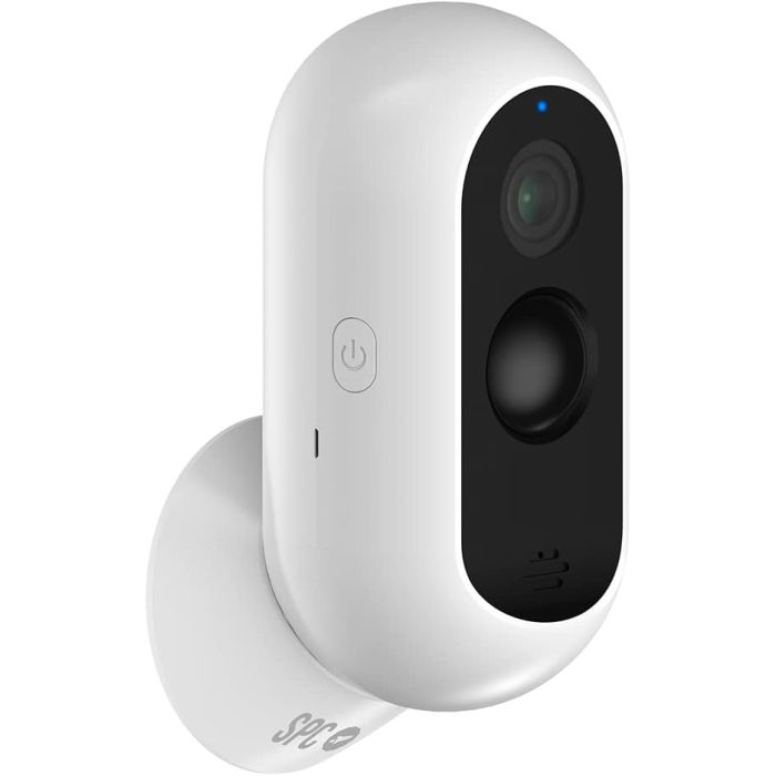 SPC Camara de Seguridad Inalambrica con Bateria - 9600 Mah - Wifi - Interior y Exterior - Resistente a la Lluvia - Full HD - Vision Nocturna - Notificaciones en Tiempo Real - Audio Bidireccional - Color Blanco