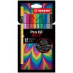 Stabilo Pen 68 Arty Pack de 12 Rotuladores - Punta de Fibra - Trazo de 1mm aprox. - Tinta a Base de Agua - Capuchon Ventilado - Colores Surtidos
