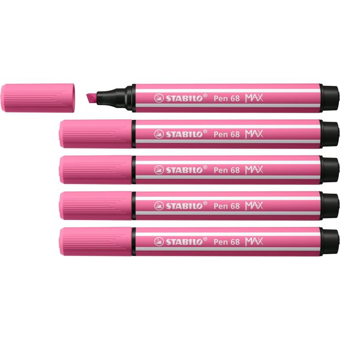 Stabilo Pen 68 MAX Rotulador - Punta de Fibra Biselada - Trazo entre 1-5mm aprox. - Tinta a Base de Agua - Color Heliotropo