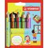Stabilo Woddy 3 en 1 Duo Pack de 5 Lapices de Colores + Sacapuntas - Mina 2 Colores XXL 10mm - Lapiz de Color, Cera  Acuarela, Todo en Uno - Colores Surtidos