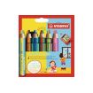 Stabilo Woddy 3 en 1 Duo Pack de 6 Lapices de Colores + Sacapuntas - Mina 2 Colores XXL 10mm - Lapiz de Color, Cera  Acuarela, Todo en Uno - Colores Surtidos