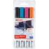 Edding 95 Pack de 4 Rotuladores de Tiza Liquida - Punta Redonda - Trazo 1.5-3mm - Colores Negro, Naranja, Rosa y Azul