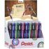 Pentel Fiesta II Expositor de 36 Portaminas HB 0.7mm con Goma - Incluye 2 Recargas - Grip de Goma - Diseño Ergonomico - Colores Surtidos