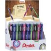 Pentel Fiesta II Expositor de 36 Portaminas HB 0.5mm con Goma - Incluye 2 Recargas - Grip de Goma - Diseño Ergonomico - Colores Surtidos