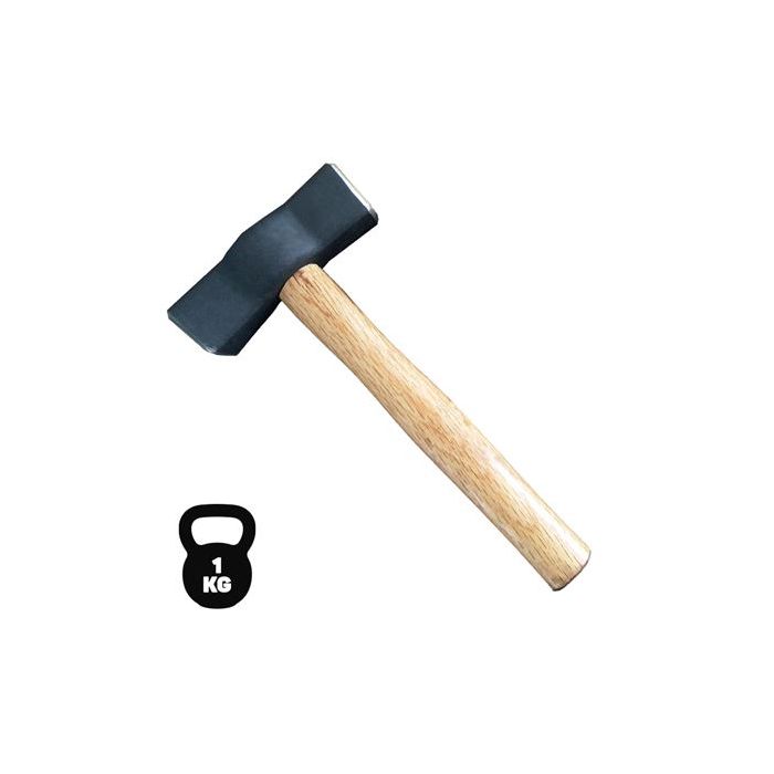 Blim Martillo de Carpintero - Cabeza en Acero al Carbono Forjado de 1 Kg - Superficie de Trabajo Templada - Mango de Madera - Mango con Forma Ergonomica - Color Natural