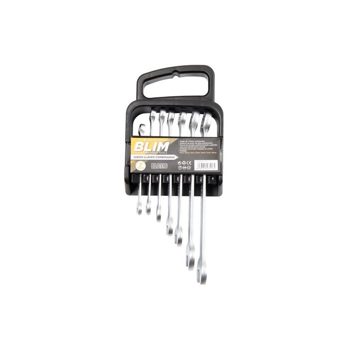 Blim Juego de 7 Llaves Combinadas - Cromo Vanadio - Marcas de Tamaño Unidireccionales y Grandes - Acabado Micromate Chapado en Cromo - Medidas: 8 mm, 10 mm, 11 mm, 13 mm, 14 mm, 17 mm, 19 mm