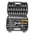 Blim Herramientas de 1/4 - Juego de Vasos y Accesorios - 13 Vasos: 4, 45, 5, 55, 6, 7, 8, 9, 10, 11, 12, 13, 14mm - Chicharra de 72 Dientes - Barras de Extension - Articulacion Universal - Mango Corredizo - Cabezales para Mango destornillador - Color Neg